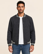 Heritage Men’s Charcoal Grey Wool Varsity Bomber Jacket