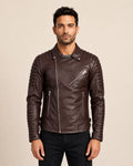 Men’s Armand Maroon Leather Biker Jacket