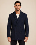 Signature Men’s Navy Blue Double Breasted Wool Blend Blazer