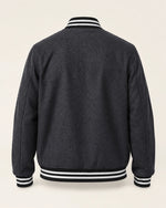 Heritage Men’s Charcoal Grey Wool Varsity Bomber Jacket
