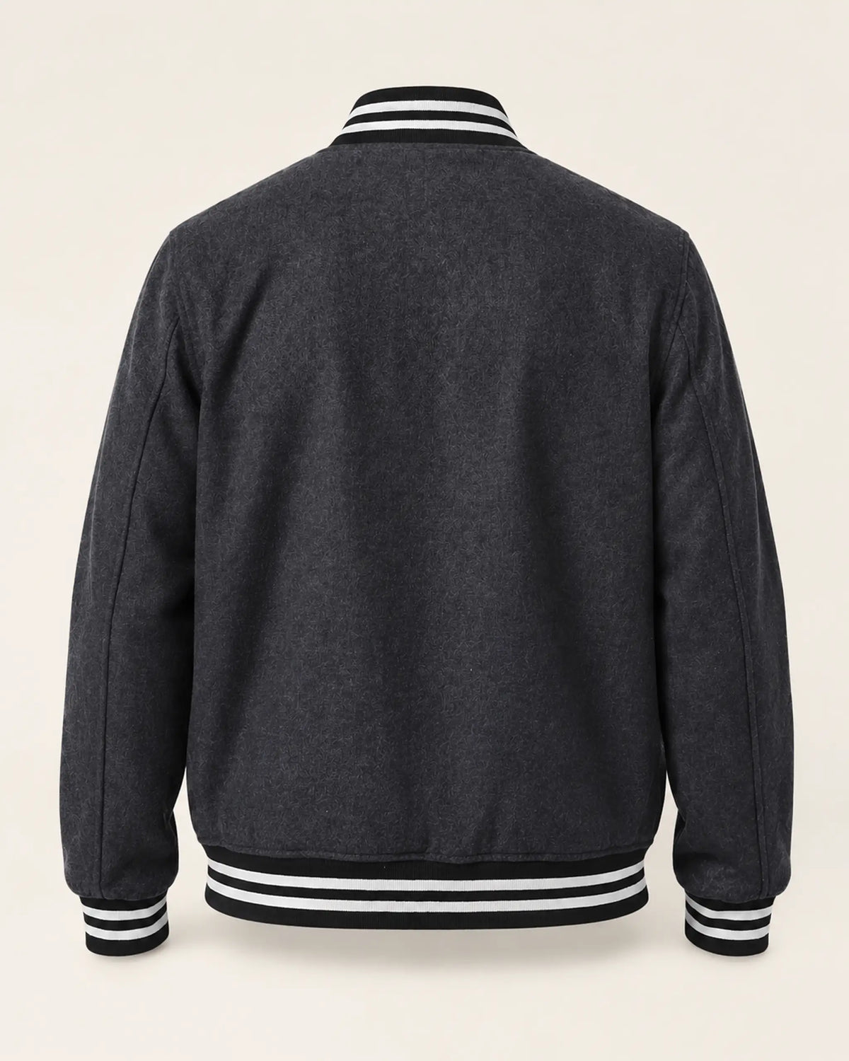 Heritage Men’s Charcoal Grey Wool Varsity Bomber Jacket