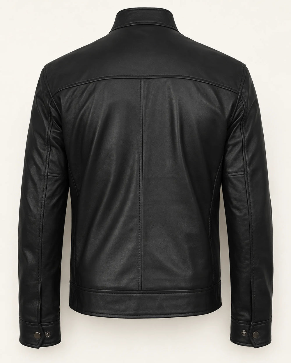 Classic Men’s Black Real Leather Biker Style Jacket