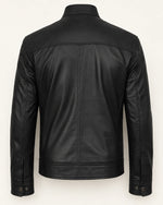 Classic Men’s Black Real Leather Biker Style Jacket