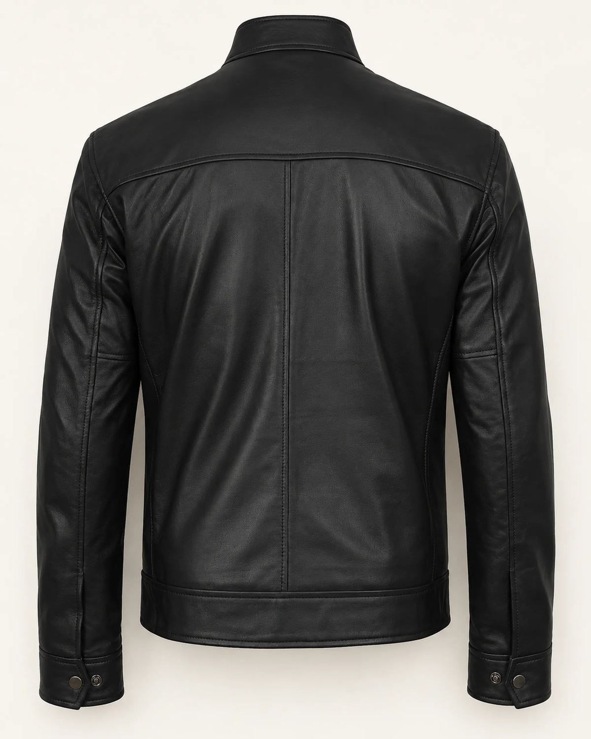 Classic Men’s Black Real Leather Biker Style Jacket