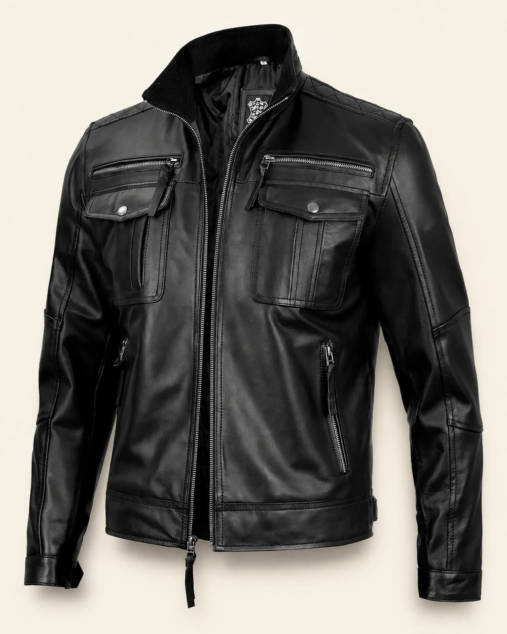 Men’s Premium Black Leather Biker Jacket