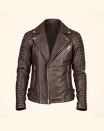 Men’s Armand Maroon Leather Biker Jacket