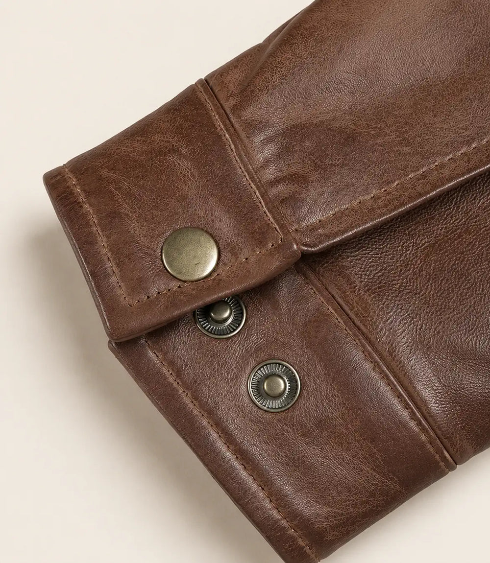 Men’s Cognac Harrington Real Leather Jacket