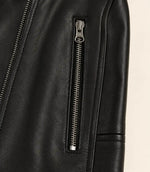Women’s Black Asymmetrical Leather Biker Jacket