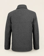 Modern Men’s Charcoal Grey Wool Blend Zip Jacket with Shirt Collar