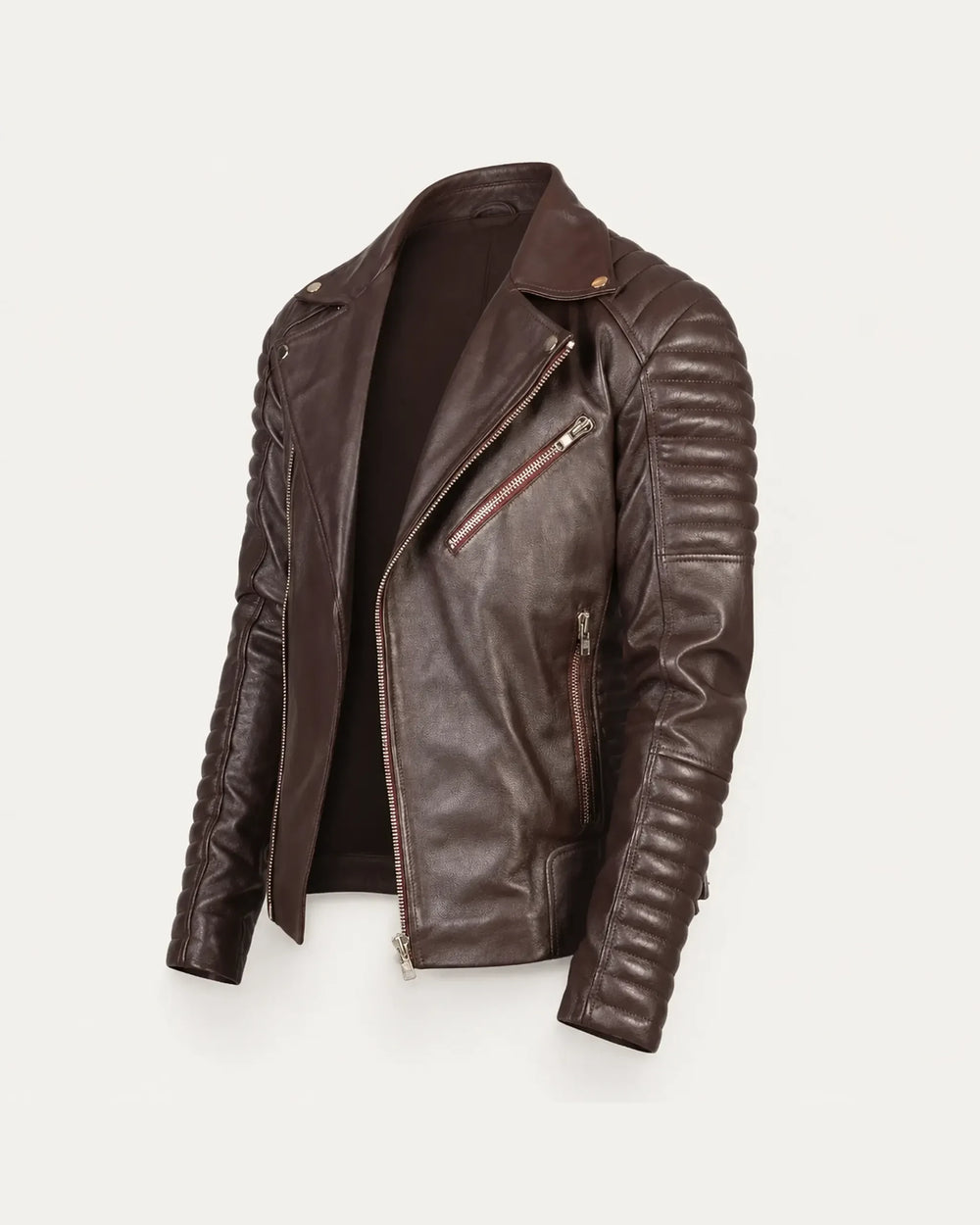 Men’s Armand Maroon Leather Biker Jacket