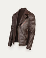 Men’s Armand Maroon Leather Biker Jacket