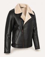 Elite Men’s Black Shearling Biker Jacket
