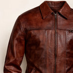 Men's Distressed Brown Leather Jacket