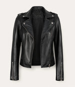 Women’s Black Asymmetrical Leather Biker Jacket