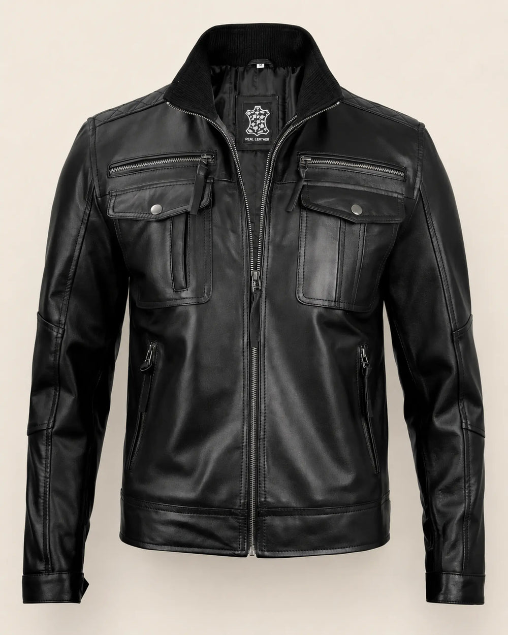 Men’s Premium Black Leather Biker Jacket
