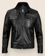 Men’s Premium Black Leather Biker Jacket