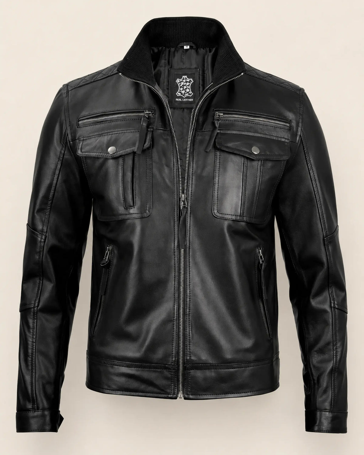 Men’s Premium Black Leather Biker Jacket