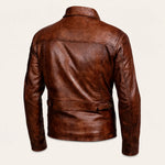 Men's Distressed Brown Leather Jacket