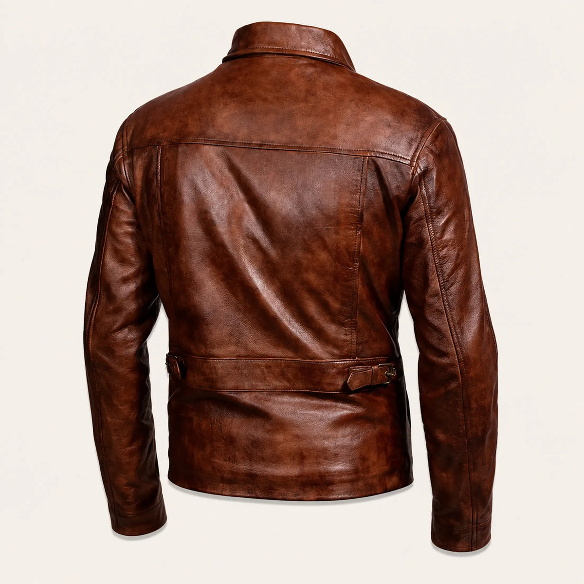 Men's Distressed Brown Leather Jacket
