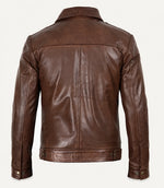 Men’s Cognac Harrington Real Leather Jacket