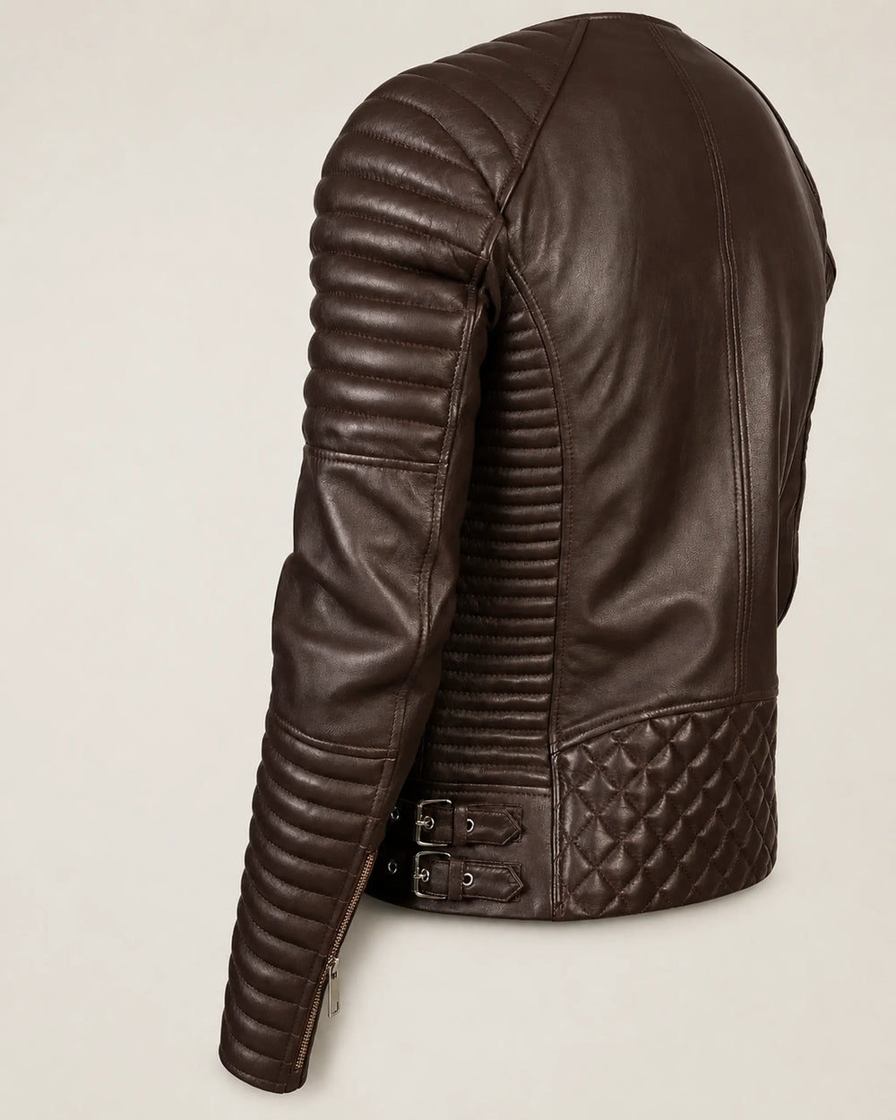 Men’s Armand Maroon Leather Biker Jacket