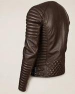 Men’s Armand Maroon Leather Biker Jacket