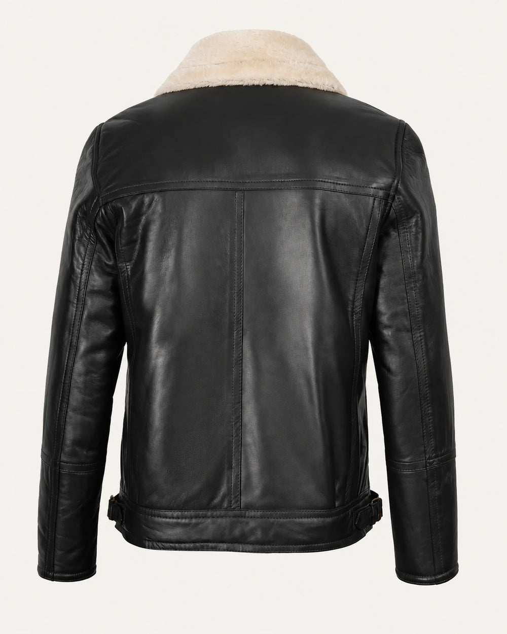 Elite Men’s Black Shearling Biker Jacket