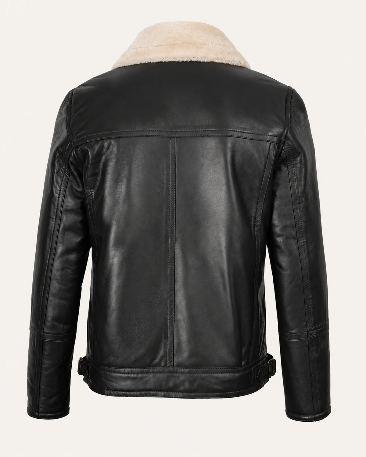 Elite Men’s Black Shearling Biker Jacket