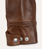 The Royal Women’s Cognac Lambskin Leather Biker Jacket with Quilted Shoulders