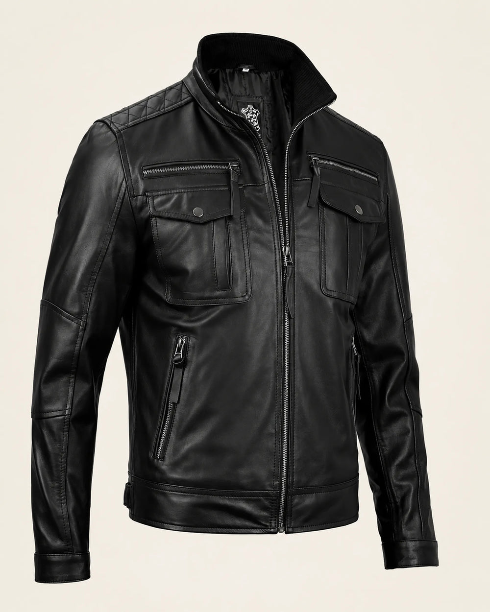 Men’s Premium Black Leather Biker Jacket