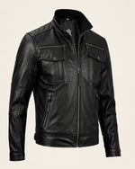 Men’s Premium Black Leather Biker Jacket