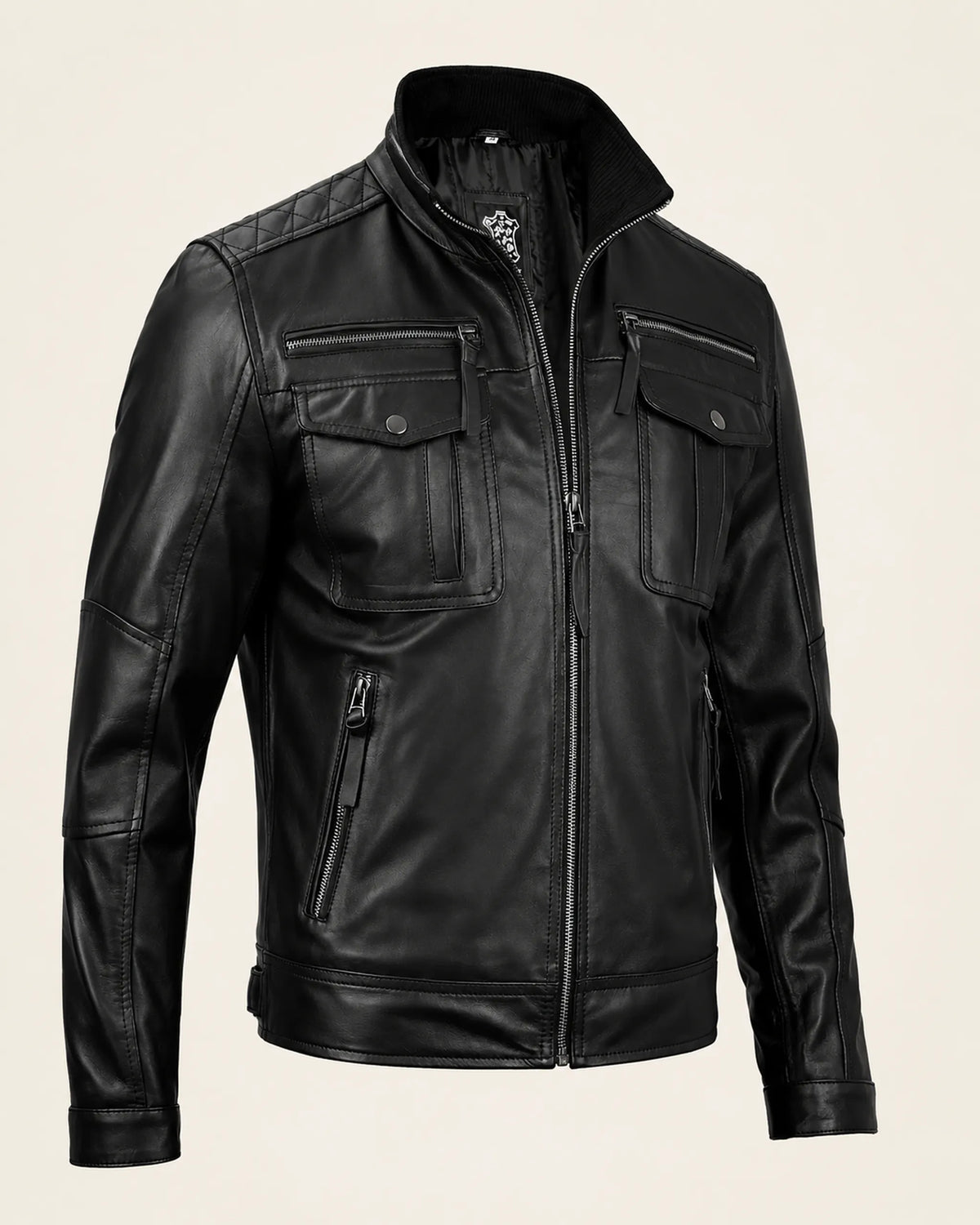 Men’s Premium Black Leather Biker Jacket