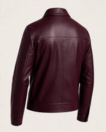 Men’s Burgundy Leather Bomber Jacket – Limited Edition