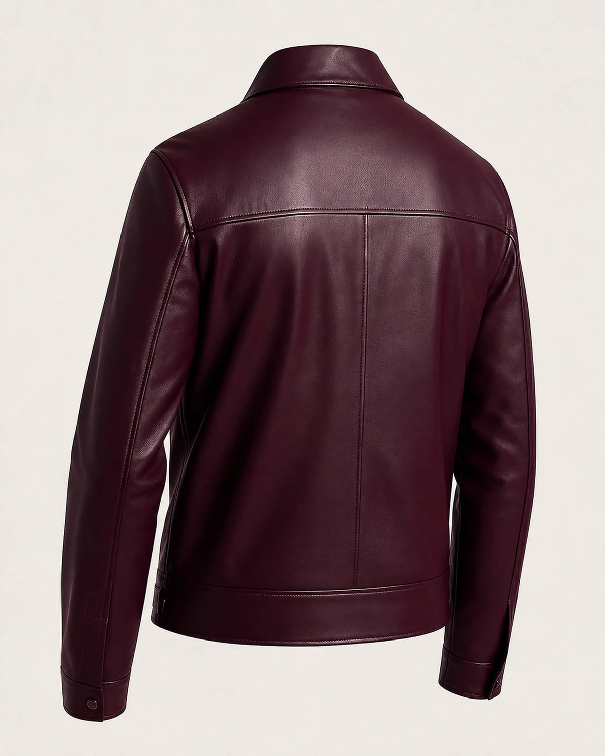 Men’s Burgundy Leather Bomber Jacket – Limited Edition