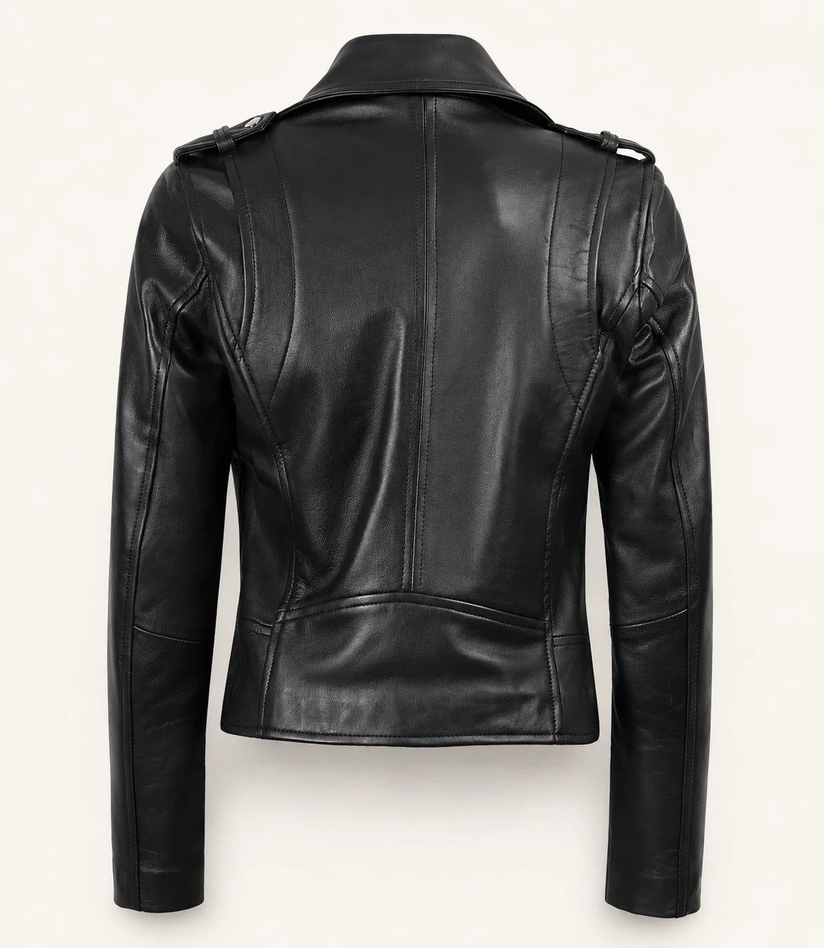 Women’s Black Asymmetrical Leather Biker Jacket