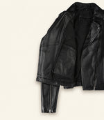 Women’s Black Asymmetrical Leather Biker Jacket