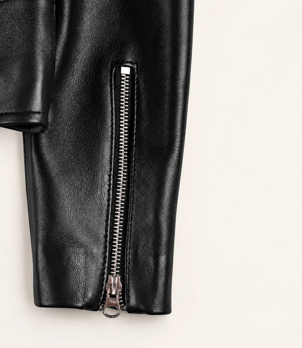 Women’s Black Asymmetrical Leather Biker Jacket