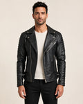 Men’s Armand Black Leather Biker Jacket