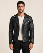 Men’s Armand Black Leather Biker Jacket
