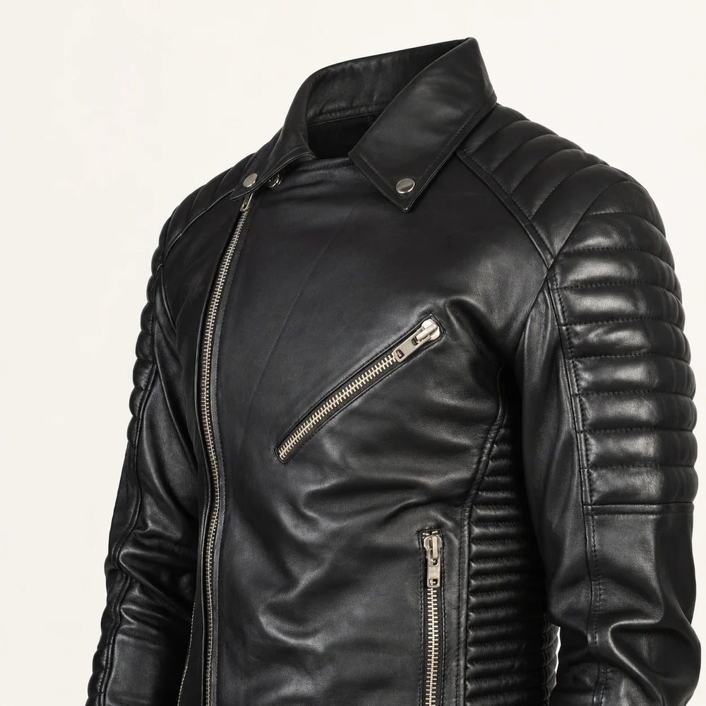Men’s Armand Black Leather Biker Jacket