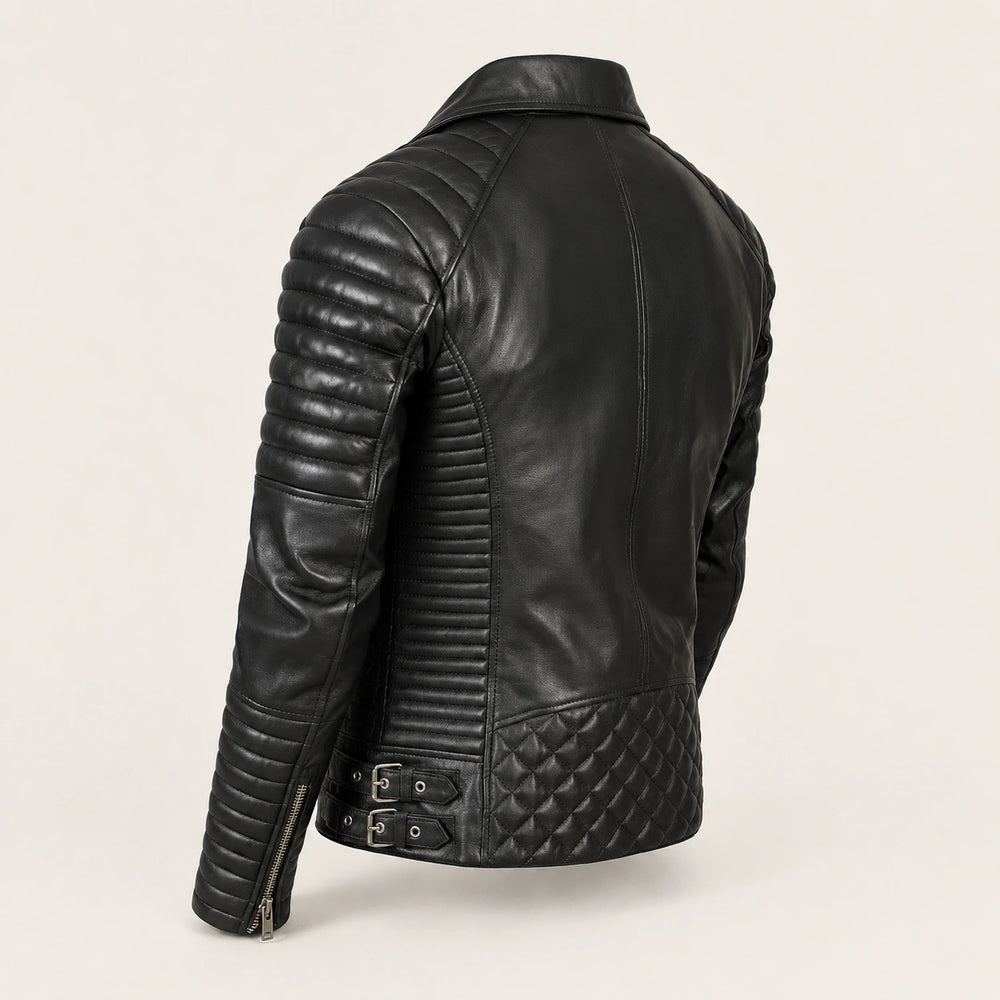 Men’s Armand Black Leather Biker Jacket