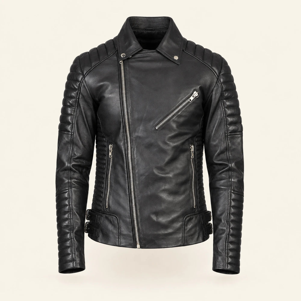 Men’s Armand Black Leather Biker Jacket