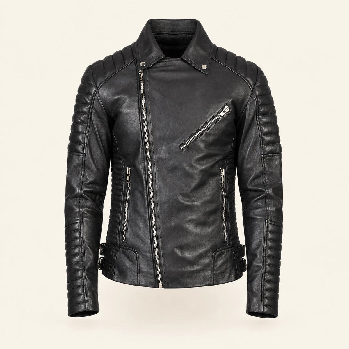 Men’s Armand Black Leather Biker Jacket