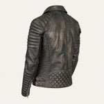 Men’s Distressed Brown Leather Biker Jacket