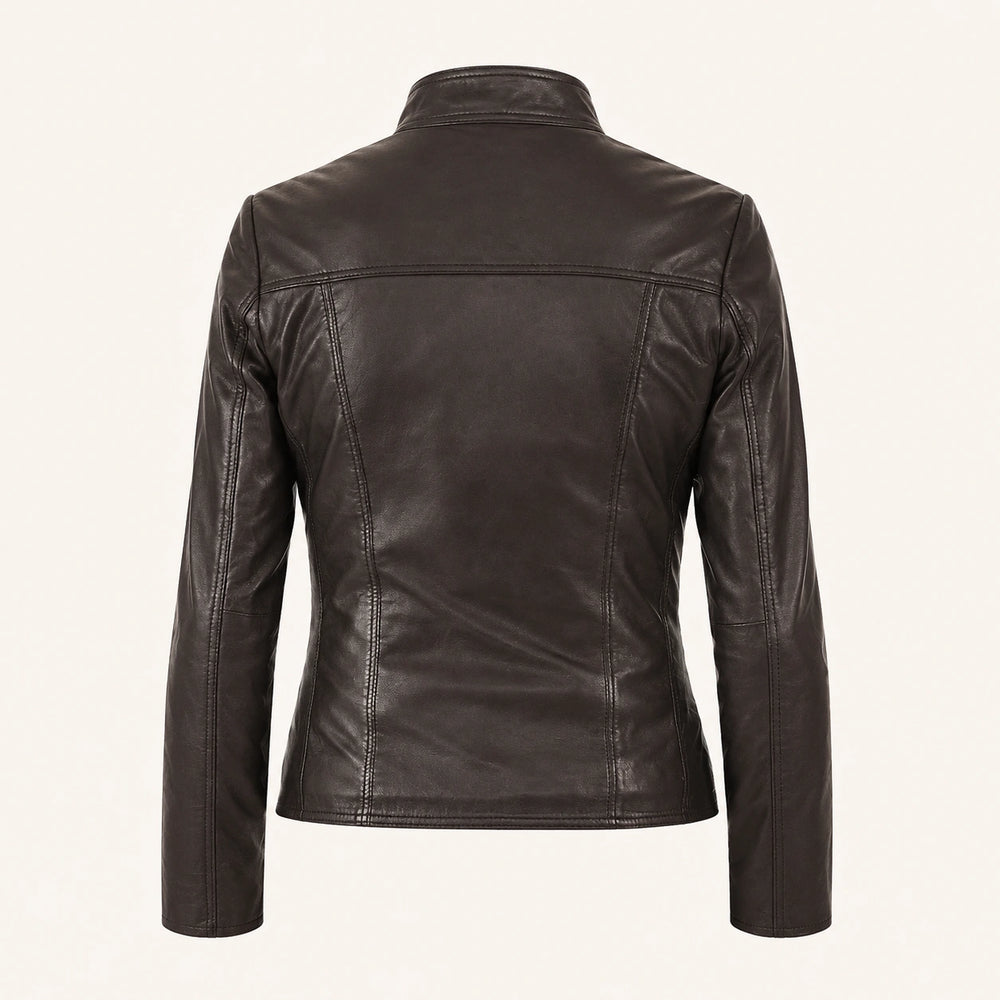 Premium Black Leather Motorcycle Jacket Women