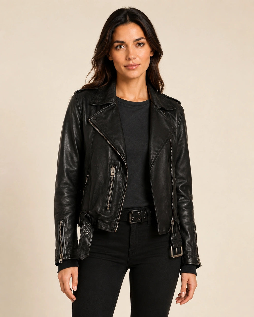 The Royal Bryce Dallas Howard Deep Cover Black Biker Jacket