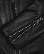 The Royal Carrie Black Leather Jacket for Women - Biker Style
