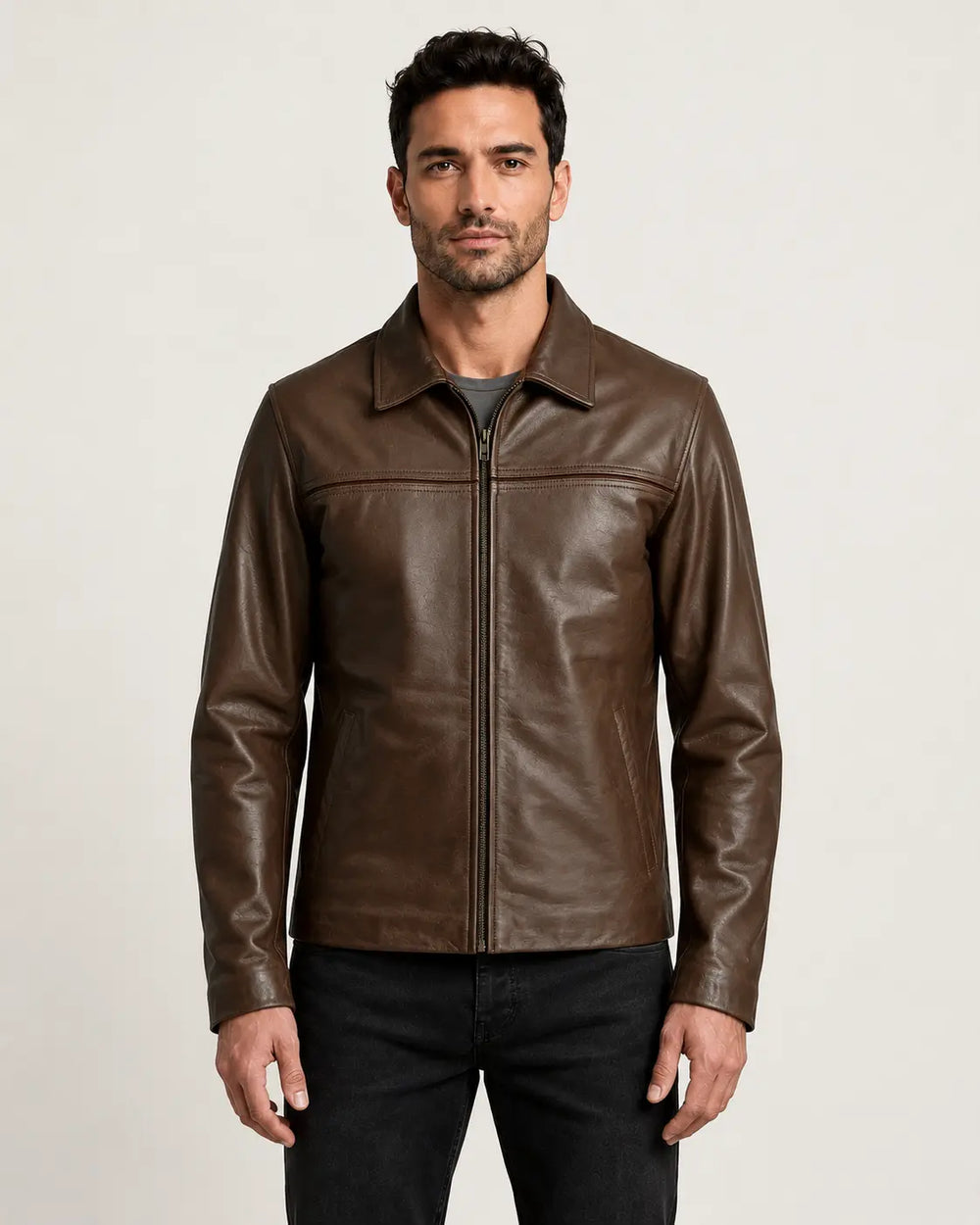 Men's Premium Brown Leather Jacket