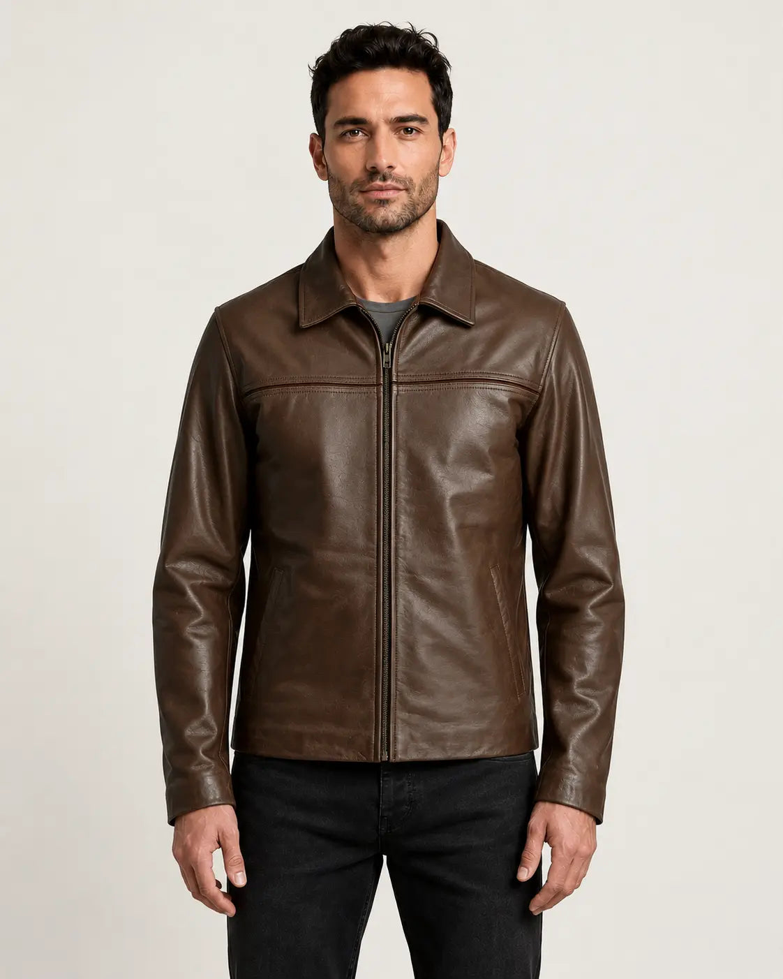 Men's Premium Brown Leather Jacket