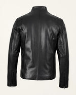 Luxury Men's Black Cowhide Biker-Style Leather Jacket